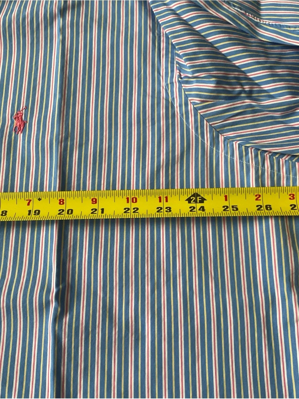 Ralph Lauren Men’s Classic Fit Button-Down Shirt — Blue Pink Stripes XXL